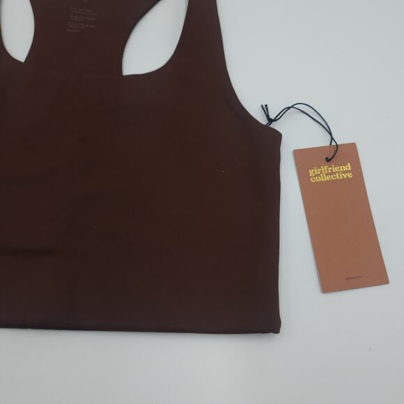 Girlfriend Collective Paloma Racerback Bra in Earth Size Medium - Picture 2 of 6